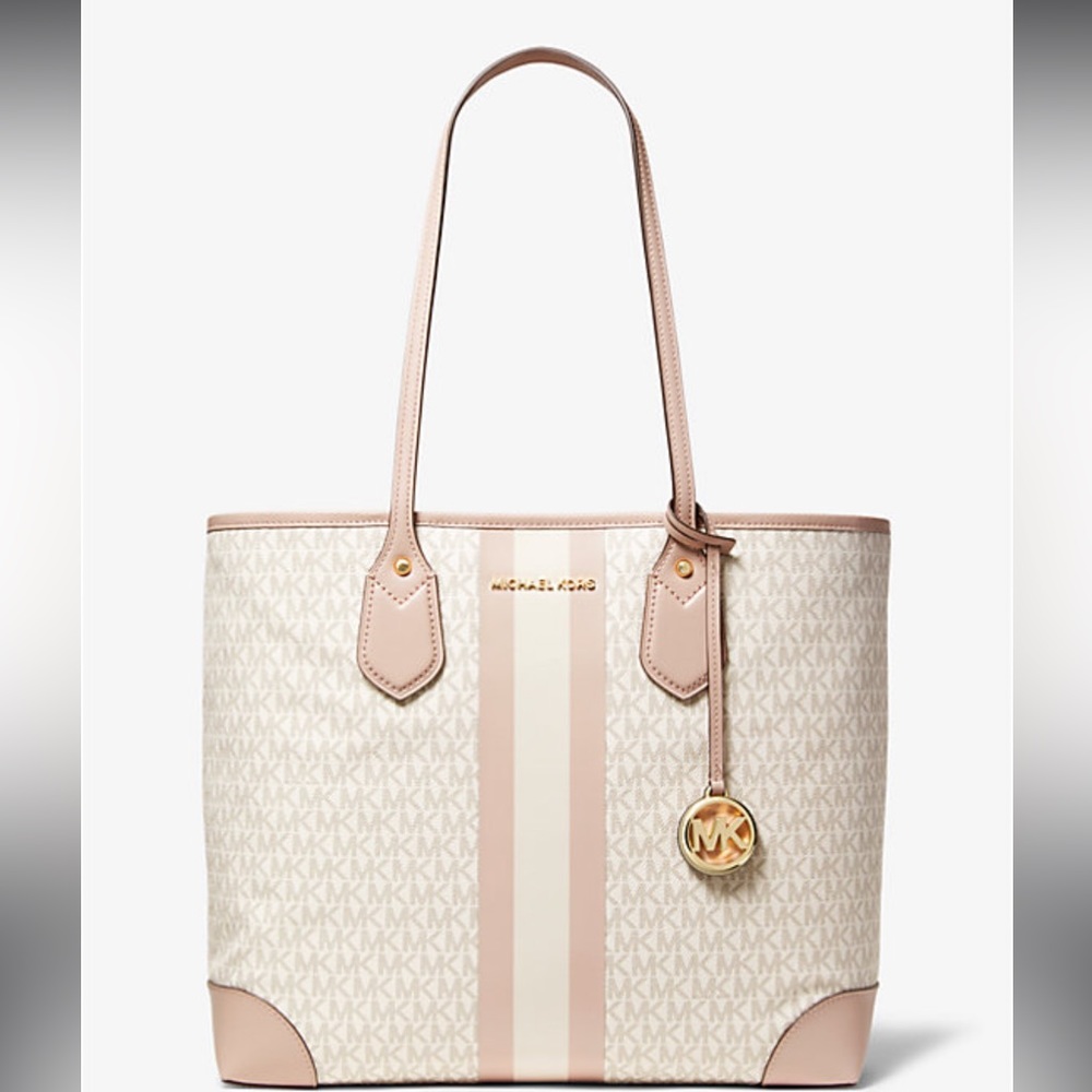 Michael Kors Eva Large Logo Stripe Tote